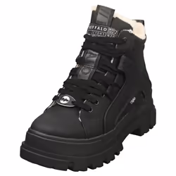 Buffalo Aspha Nc Mid Warm Vegan Womens Ankle Boots in Black - 6.5