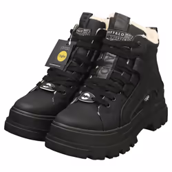 Buffalo Aspha Nc Mid Warm Vegan Womens Ankle Boots in Black - 6.5 - Additional view 5