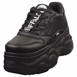 Buffalo Blader One Vegan Womens Platform Trainers in Black - 6.5