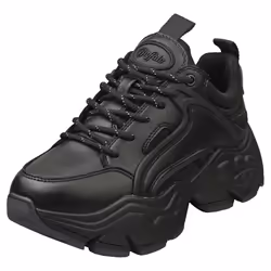 Buffalo Binary C Vegan Womens Platform Trainers in Black - 4