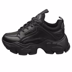 Buffalo Binary C Vegan Womens Platform Trainers in Black - 4