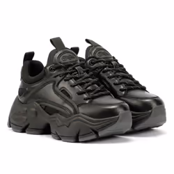 ) Buffalo Binary C Women's Black Trainers - Black, 6.5 (Adults'