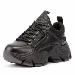 ) Buffalo Binary C Women's Black Trainers - Black, 7 (Adults'