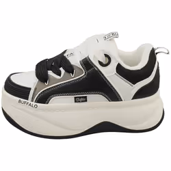 Buffalo Orcus Vegan Womens Platform Boots in Black White - 5