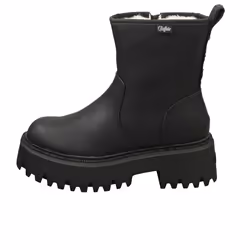 Buffalo Aspen Zip War Vegan Womens Ankle Boots in Black - 5