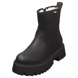 Buffalo Aspen Zip War Vegan Womens Ankle Boots in Black - 6