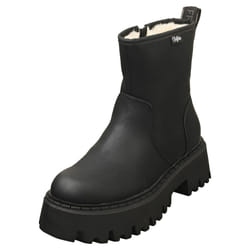 Buffalo Aspen Zip War Vegan Womens Ankle Boots in Black - 6
