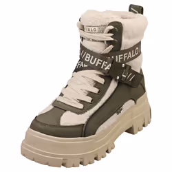 Buffalo Aspha Com1 Warm Vegan Womens Fashion Boots in Khaki Cream - 6