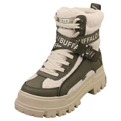 Buffalo Aspha Com1 Warm Vegan Womens Fashion Boots in Khaki Cream - 6