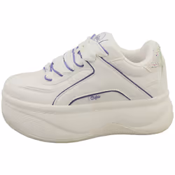 Buffalo Orcus Luxe Vegan Womens Platform Boots in White Purple - 6