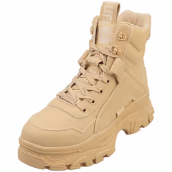 Buffalo Venom Mid Vegan Womens Ankle Boots in Cream - 4