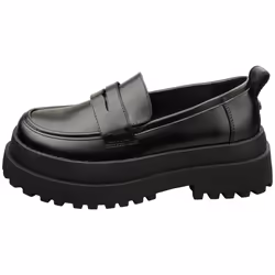 Buffalo Pluto Vegan Womens Loafer Shoes in Black - 4
