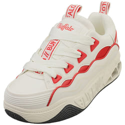 Buffalo Hero Skate Vegan Womens Platform Trainers in White Red - 4