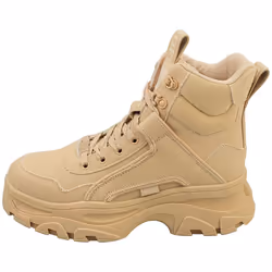 Buffalo Venom Mid Vegan Womens Ankle Boots in Cream - 6