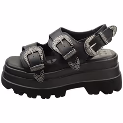 Buffalo Jupiter Ari West Vegan Womens Platform Sandals in Black - 6