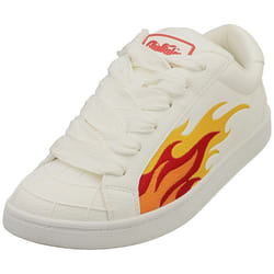 Buffalo Liberty Vegan Womens Fashion Trainers in White Red - 6.5