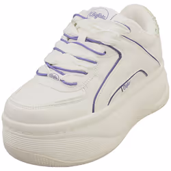 Buffalo Orcus Luxe Vegan Womens Platform Boots in White Purple - 7