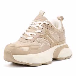 ) Buffalo Truck Women's Cream/Beige Trainers - Brown, 6.5 (Adults'