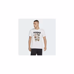 Mens adidas Doodle Photos T Shirt Tee White - 2XL