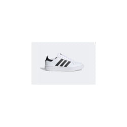 adidas Team Court White Trainers White Black Stripes Junior Kids Unisex EF6815 - UK4 - EU36 2/3 - US4.5