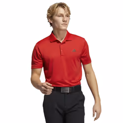 adidas Golf Mens 2021 Performance Left Chest Logo Stretch Soft Polo Shirt - XL, Collegiate Red