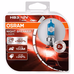 Light Bulbs; OSRAM; NIGHT BREAKER LASER next Generation; HB3 12 60 P20d 4200 Halogen; for MAZDA, TOYOTA, HONDA, SUBARU, VAUXH ...