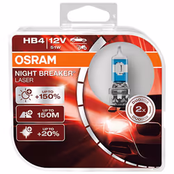 Light Bulbs; OSRAM; NIGHT BREAKER LASER next Generation; HB4 12 51 P22d 4200 Halogen; for VOLKSWAGEN, MERCEDES-BENZ, BMW, LEX ...