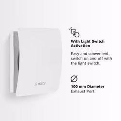 Bosch F1500 W 100 exhaust fan Wall 95 m³/h White - Additional view 2