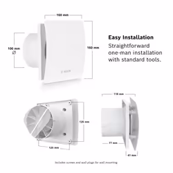 Bosch F1500 W 100 exhaust fan Wall 95 m³/h White - Additional view 4