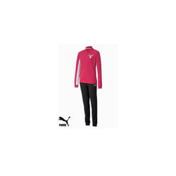 ) Girls Puma Track Suit Black Bottoms Pink Jacket - Age 9-10 Years (Height 140cm