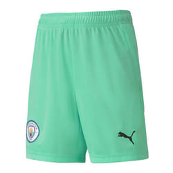 2020-2021 Man City Home Goalkeeper Shorts (Green) - Kids - XLB