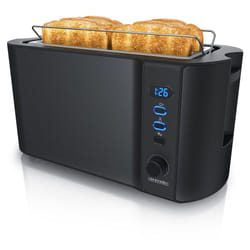Frukost 4 slice long slot toaster, Double wall housing, with warming rack, 6 Browning settings, auto bread centring, Reheat Defrost Cancel function,