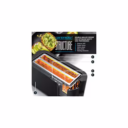 - 4 Slice Long Slot Toaster - Touch Panel - Remaining Time Display - Double Wall Housing â with Warming Rack â 7 Browning Settings â Auto Bread