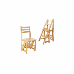 Navaris Folding Step Ladder Chair - Foldable Ladder Stool Shelf - Library Steps Bookshelf Plant Stand for Storage and Decorat ...