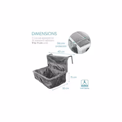 Navaris Cat Radiator Bed - Hanging Plush Basket Hammock with Cushion and Adjustable Metal Frame to Hook onto Radiators - 6kg Maximum Weight