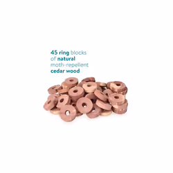 Cedar Wood Moth Repellent Hangers - Set of 45 Natural Cedarwood Anti Clothes Moth Rings - Pack of Wardrobe, Drawer, Storage Freshener Blocks