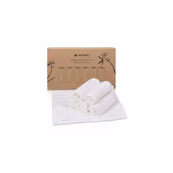 Navaris Bamboo Wash Cloths (Pack of 6) - 25 x 25 cm Soft Face Cloth Flannel Towel Set for Washing Face, Makeup Removal, Body, ...