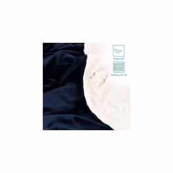 Navaris Electric Blanket - Double Size Heated Over Blanket with 3 Heat Settings and Auto Shut Off Timer - Plush Polyester Bed Throw (Blue/White D