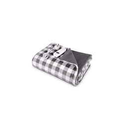 Electric Heated Wrap - Wearable Throw Blanket Soft Plush Electric Heated Cape with 3 Heat Settings and Auto Shut Off Timer - Grey/White