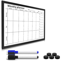 Magnetic Weekly Planner Whiteboard - Dry Wipe White Board Calendar with 7-Day Week Plan for Wall - Includes 2 Pens and 5 Magnets - 40 x 60 cm