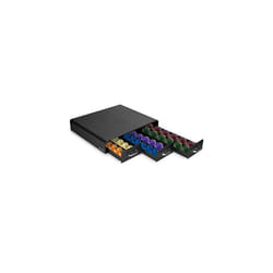 Coffee Pod Holder Modern Capsule Pod Tray with 3 Drawers Holders for 48 Capsules Compatible with Most Standard Sizes of Pods Black