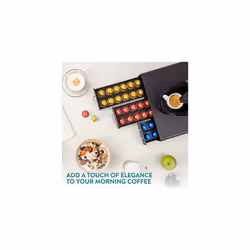Coffee Pod Holder Modern Capsule Pod Tray with 3 Drawers Holders for 48 Capsules Compatible with Most Standard Sizes of Pods Black
