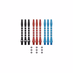 Dart Shafts - Includes 3 of Each Color - 2BA Aluminum Shaft Pack with Rubber O-Rings Medium 48mm 2"