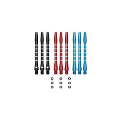 Dart Shafts - Includes 3 of Each Color - 2BA Aluminum Shaft Pack with Rubber O-Rings Medium 48mm 2"