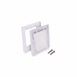 Flush Brush Wall Plate - 2X Single Gang Flush Wall Mounted Brush Faceplate to Cover Outlets, Sockets and Tidy Up Wires and Cables - White
