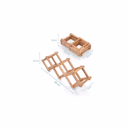 Bamboo Wine Rack - Foldable Free Standing Wine Rack - Small Wooden Wine Stand for Organising and Storing Bottles - 5 Slot