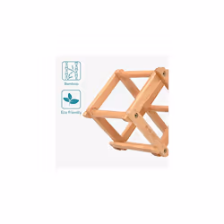 Bamboo Wine Rack - Foldable Free Standing Wine Rack - Small Wooden Wine Stand for Organising and Storing Bottles - 5 Slot