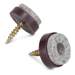 Navaris Felt Pads for Furniture (50 Pieces) - Round Screw-in Sliders for Chair Legs  Feet - Floor Gliders to Protect Hardwood - 3/4""""  Brown