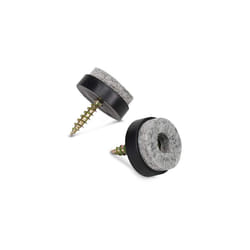 Felt Pads for Furniture (50 Pieces) - Round Screw-in Sliders for Chair Legs, Feet - Floor Gliders to Protect Hardwood - 3/4", Black