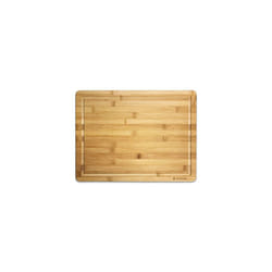 Navaris Wooden Chopping Board - Large Natural Bamboo Kitchen Cutting Board with Crumb and Juice Groove for Food, Meal Prep - Size L, 45 x 34 x 1